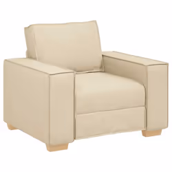 vidaXL Poltrona Divano Crema 60 cm Tessuto - Vista aggiuntiva 2