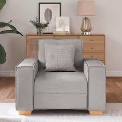vidaXL Poltrona Divano Grigio Nuvola 60 cm Tessuto - Vista aggiuntiva 3