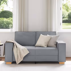 vidaXL Divano a 2 posti Grigio chiaro 120 cm in tessuto - Vista aggiuntiva 3