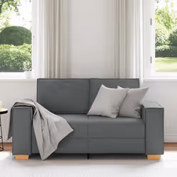 vidaXL Divano a 2 posti Grigio scuro 120 cm in tessuto - Vista aggiuntiva 3
