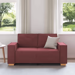 vidaXL Divano a 2 posti rosso vino 120 cm in tessuto - Vista aggiuntiva 3