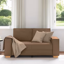 vidaXL Divano a 2 posti Marrone 120 cm Tessuto - Vista aggiuntiva 3