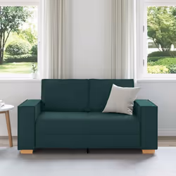 vidaXL Divano a 2 posti Verde scuro 120 cm in tessuto - Vista aggiuntiva 3