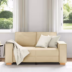 vidaXL Divano a 2 posti Crema 120 cm Tessuto - Vista aggiuntiva 3