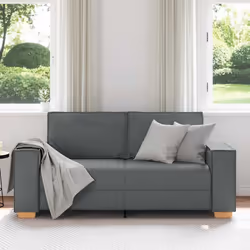 vidaXL Divano a 2 posti Grigio scuro 140 cm in tessuto - Vista aggiuntiva 3