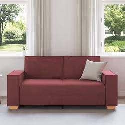 vidaXL Divano a 2 posti rosso vino 140 cm in tessuto - Vista aggiuntiva 3