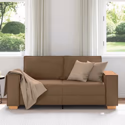 vidaXL Divano a 2 posti Marrone 140 cm Tessuto - Vista aggiuntiva 3