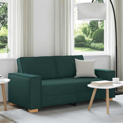 vidaXL Divano a 2 posti Verde scuro 140 cm in tessuto