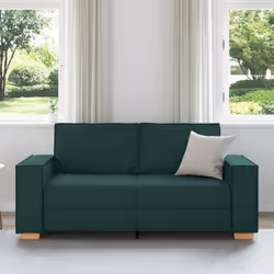 vidaXL Divano a 2 posti Verde scuro 140 cm in tessuto - Vista aggiuntiva 3