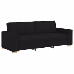 vidaXL Divano a 3 posti Nero 180 cm Tessuto - Vista aggiuntiva 2