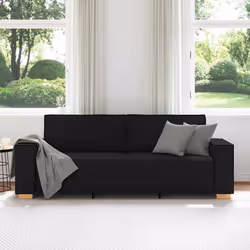 vidaXL Divano a 3 posti Nero 180 cm Tessuto - Vista aggiuntiva 3