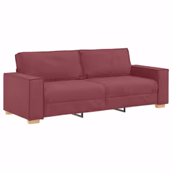 vidaXL Divano a 3 posti rosso vino 180 cm in tessuto - Vista aggiuntiva 2