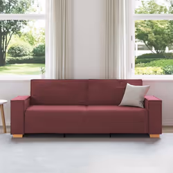 vidaXL Divano a 3 posti rosso vino 180 cm in tessuto - Vista aggiuntiva 3