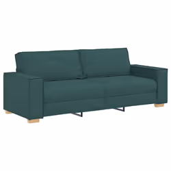 vidaXL Divano 3-Persone Verde scuro 220 x 78 x 84 cm Tessuto - Vista aggiuntiva 2