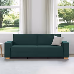 vidaXL Divano 3-Persone Verde scuro 220 x 78 x 84 cm Tessuto - Vista aggiuntiva 3