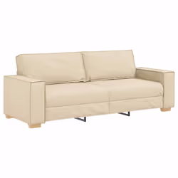 vidaXL Divano 3-Persone con cuscino Crema 220 x 78 x 84 cm Tessuto - Vista aggiuntiva 2