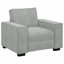 vidaXL Divano Sedia Grigio Chiaro 60 cm Velluto - Vista aggiuntiva 2
