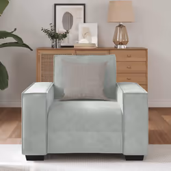 vidaXL Divano Sedia Grigio Chiaro 60 cm Velluto - Vista aggiuntiva 3
