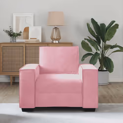 vidaXL Divano Sedia Rosa 60 cm Velluto - Vista aggiuntiva 3