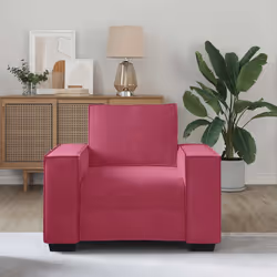 vidaXL Divano Sedia Rosso Vino 60 cm Velluto - Vista aggiuntiva 3