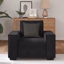vidaXL Divano Sedia Nero 60 cm Velluto - Vista aggiuntiva 3