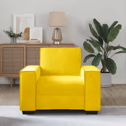 vidaXL Divano Sedia Giallo 60 cm Velluto - Vista aggiuntiva 3
