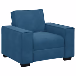 vidaXL Divano Sedia Blu 60 cm Velluto - Vista aggiuntiva 2