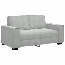 vidaXL Divano a 2 Posti Grigio Chiaro 120 cm in Velluto - Vista aggiuntiva 2
