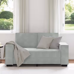 vidaXL Divano a 2 Posti Grigio Chiaro 120 cm in Velluto - Vista aggiuntiva 3