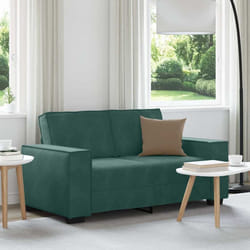 vidaXL Divano a 2 Posti Verde Scuro 120 cm in Velluto