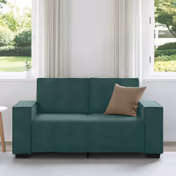vidaXL Divano a 2 Posti Verde Scuro 120 cm in Velluto - Vista aggiuntiva 3