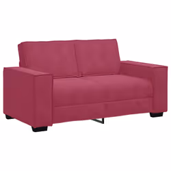 vidaXL Divano a 2 Posti Rosso Vino 120 cm in Velluto - Vista aggiuntiva 2