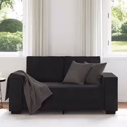 vidaXL Divano a 2 Posti Nero 120 cm in Velluto - Vista aggiuntiva 3