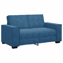 vidaXL Divano a 2 Posti Blu 120 cm in Velluto - Vista aggiuntiva 2