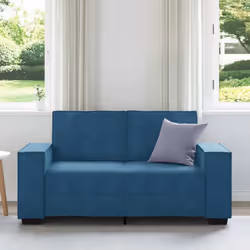 vidaXL Divano a 2 Posti Blu 120 cm in Velluto - Vista aggiuntiva 3