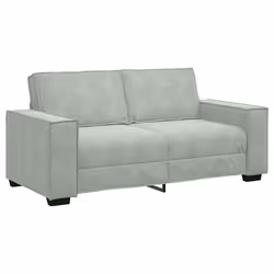 vidaXL Divano a 2 Posti Grigio Chiaro 140 cm in Velluto - Vista aggiuntiva 2