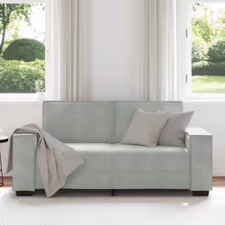 vidaXL Divano a 2 Posti Grigio Chiaro 140 cm in Velluto - Vista aggiuntiva 3