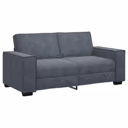 vidaXL Divano a 2 Posti grigio scuro140 cm in Velluto - Vista aggiuntiva 2