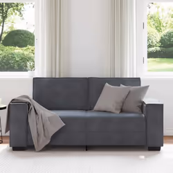 vidaXL Divano a 2 Posti grigio scuro140 cm in Velluto - Vista aggiuntiva 3