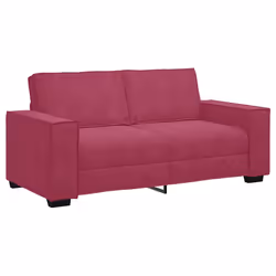 vidaXL Divano a 2 Posti Rosso Vino 140 cm in Velluto - Vista aggiuntiva 2