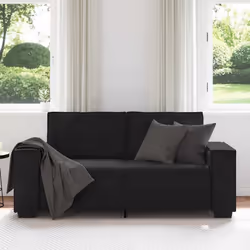 vidaXL Divano a 2 Posti Nero 140 cm in Velluto - Vista aggiuntiva 3