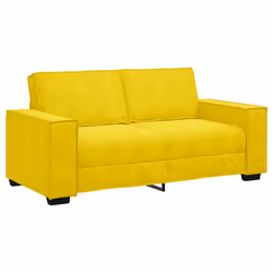 vidaXL Divano a 2 Posti giallo 140 cm in Velluto - Vista aggiuntiva 2