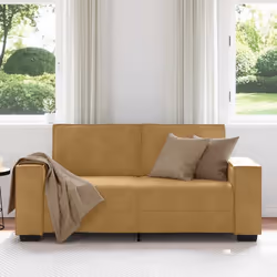 vidaXL Divano a 2 Posti Marrone 140 cm in Velluto - Vista aggiuntiva 3