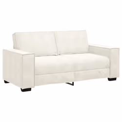 vidaXL Divano a 2 Posti crema 140 cm in Velluto - Vista aggiuntiva 2