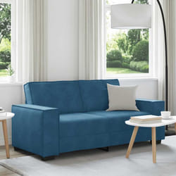 vidaXL Divano a 2 Posti Blu 140 cm in Velluto