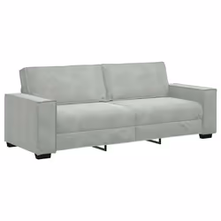 vidaXL Divano a 3 Posti Grigio Chiaro 180 cm in Velluto - Vista aggiuntiva 2