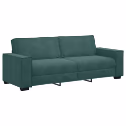 vidaXL Divano a 3 Posti Verde Scuro 180 cm in Velluto - Vista aggiuntiva 2