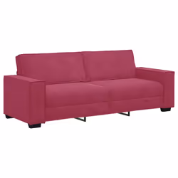 vidaXL Divano a 3 Posti Rosso Vino 180 cm in Velluto - Vista aggiuntiva 2