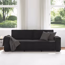 vidaXL Divano a 3 Posti Nero 180 cm in Velluto - Vista aggiuntiva 3