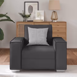 vidaXL Poltrona divano Grigio 99 x 78 x 84 cm Pelle Artificiale - Vista aggiuntiva 3